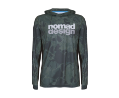 Nomad Hooded Tech Fishing Shirt Forest Camo